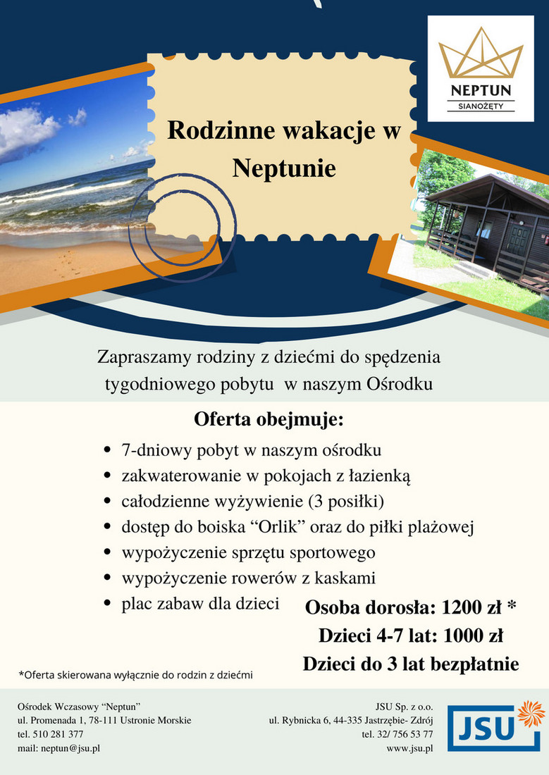 Oferta specjalna na "Rodzinne wakacje w Neptunie" 